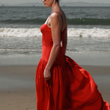 Garden Dress - Vermilion Linen