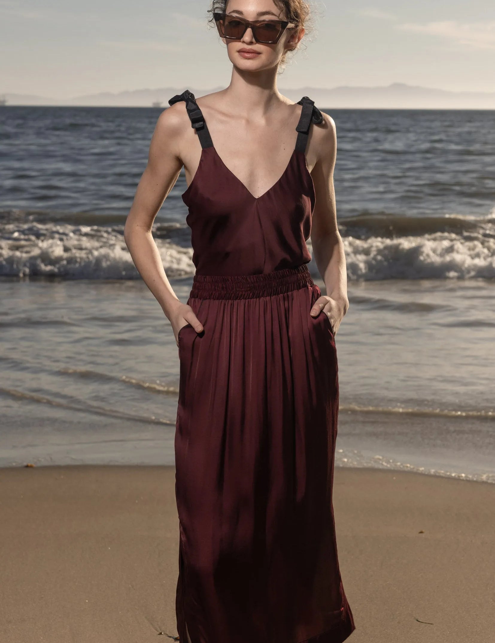 Maeve Skirt - Burgundy - Heidi Merrick
