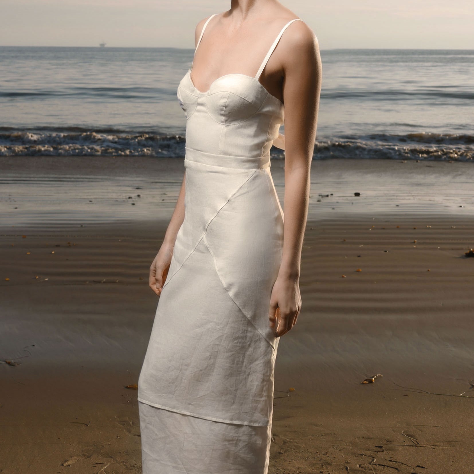 Gia Dress - Ivory Linen - Heidi Merrick