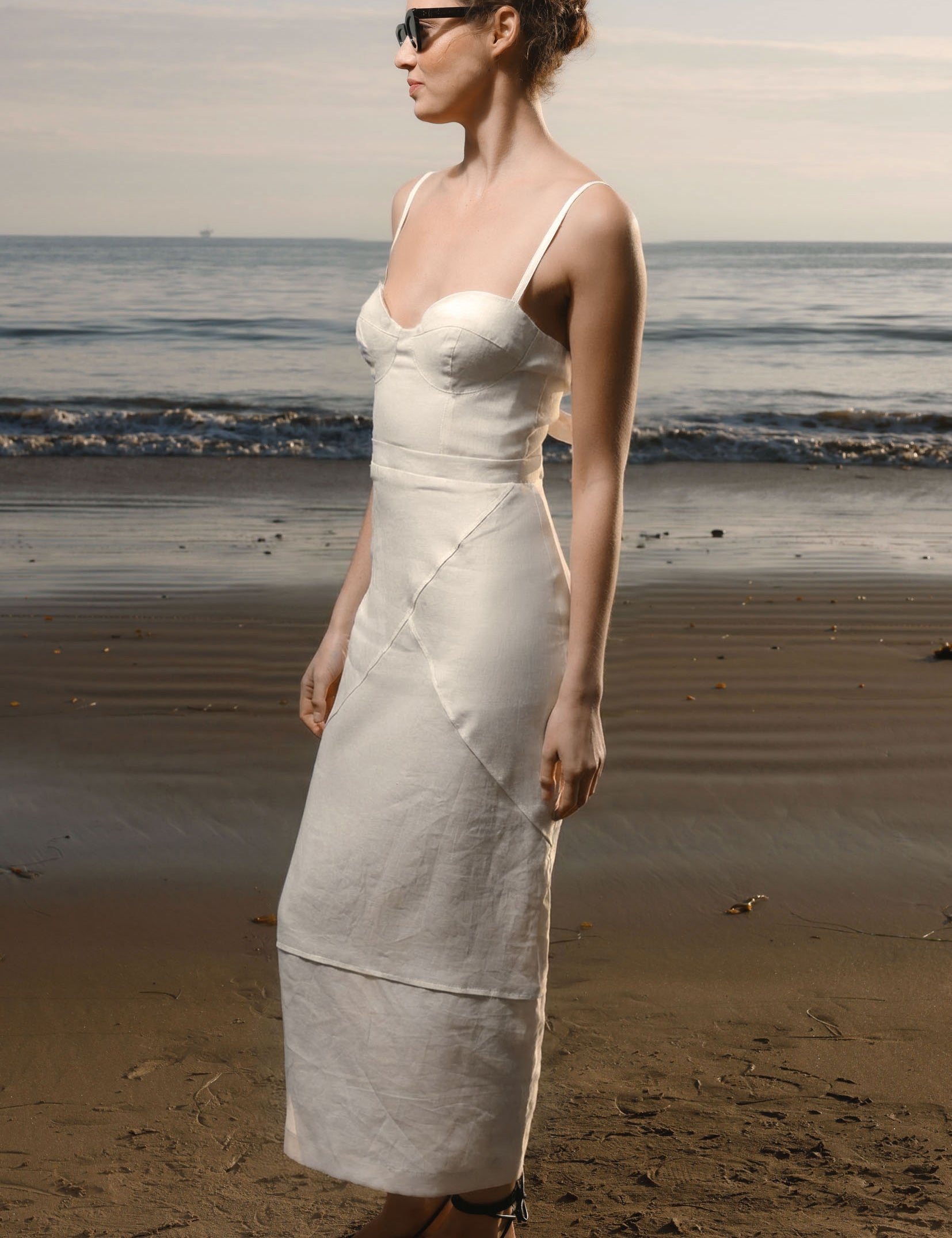 Gia Dress - Ivory Linen - Heidi Merrick