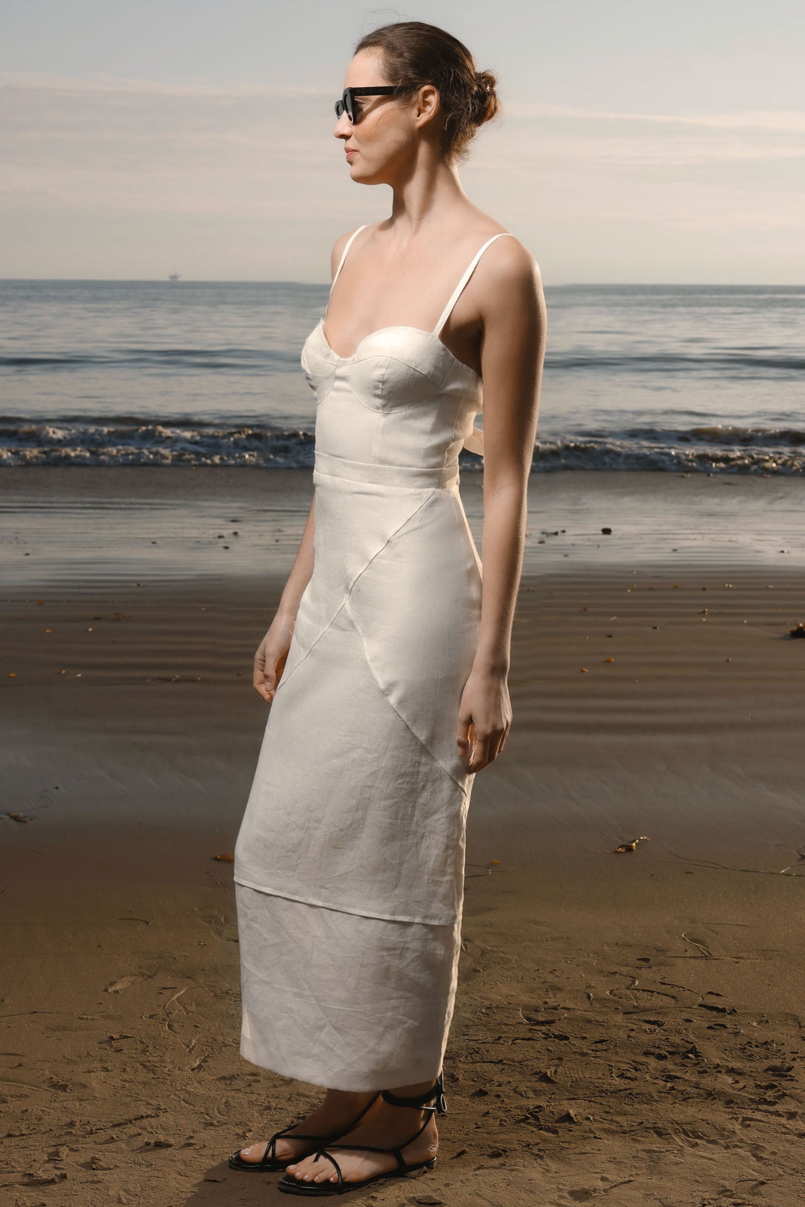 Gia Dress - Ivory Linen - Heidi Merrick