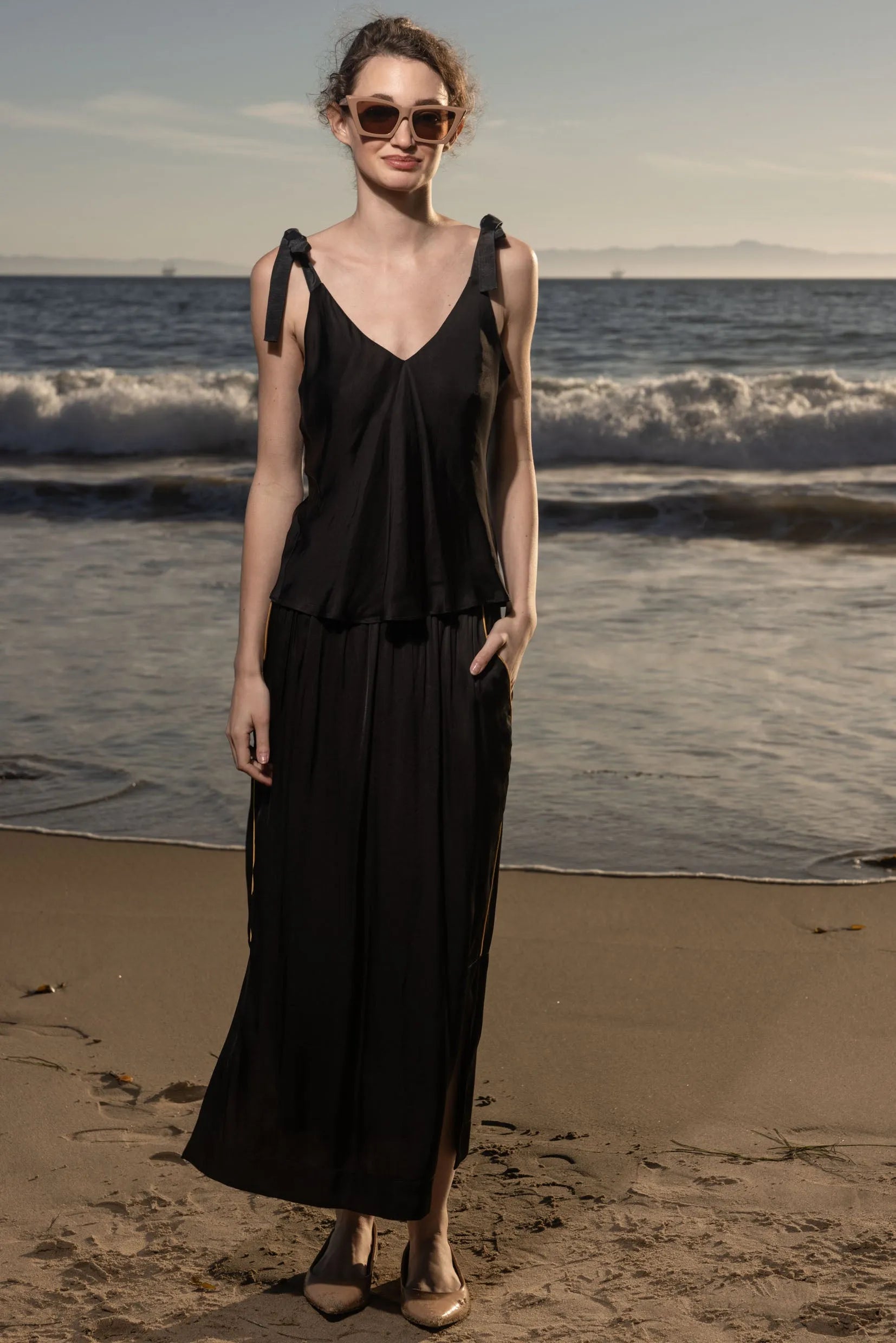 Caraco Top - Noir - Heidi Merrick