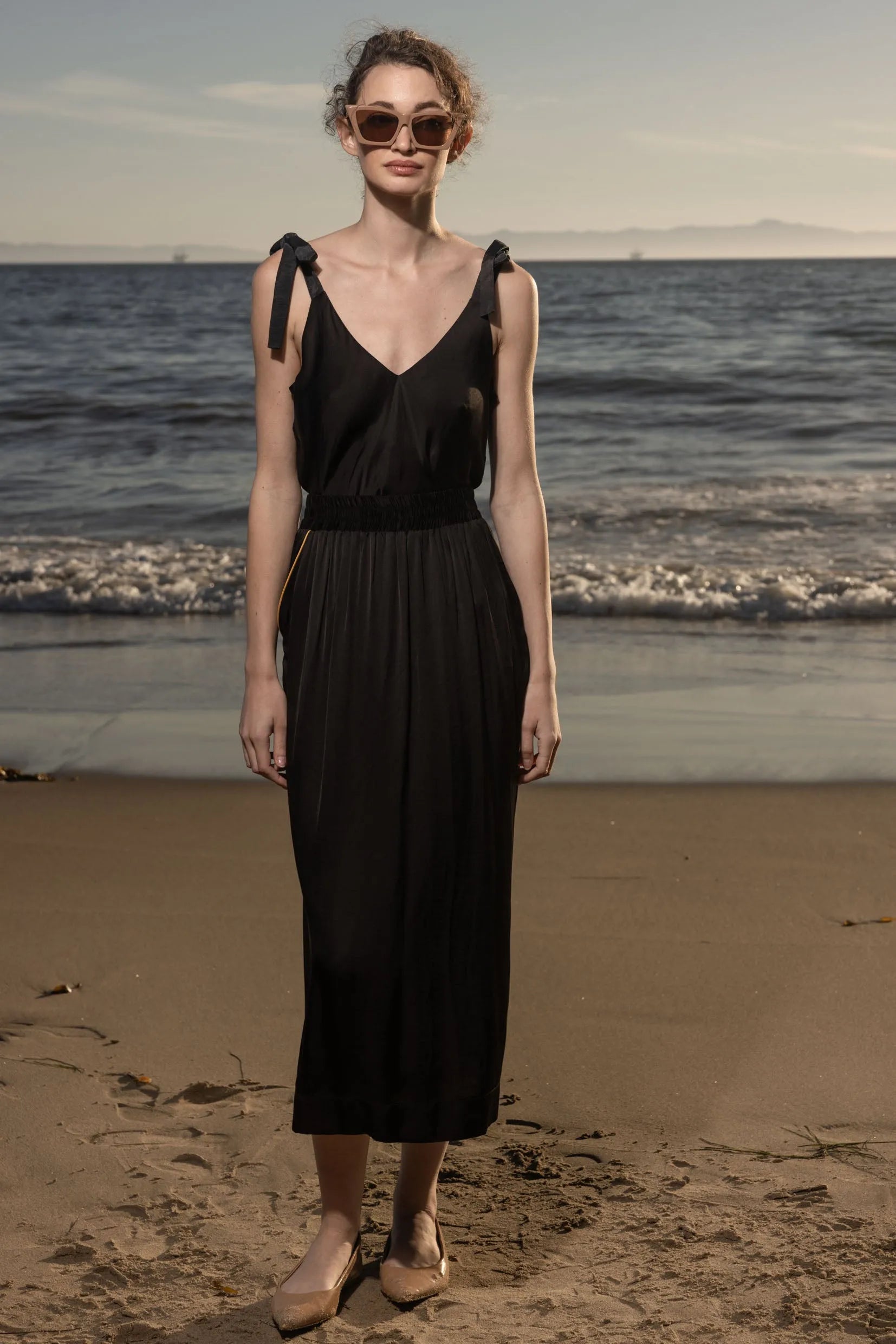 Caraco Top - Noir - Heidi Merrick