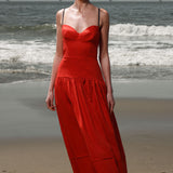Garden Dress - Vermilion Linen