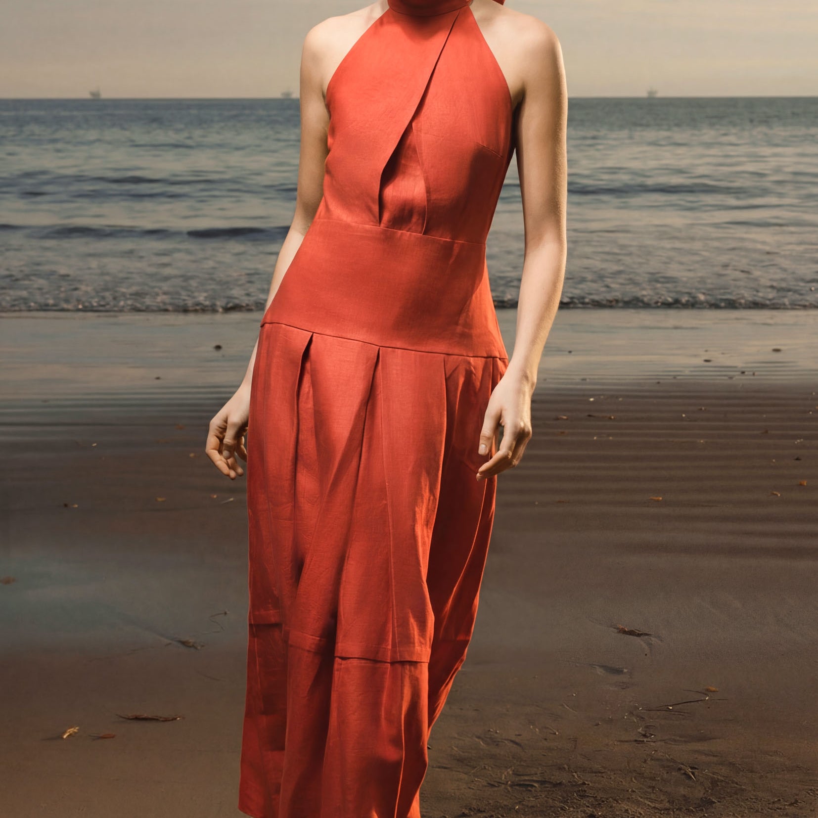 Nysa Dress - Poppy Linen - Heidi Merrick