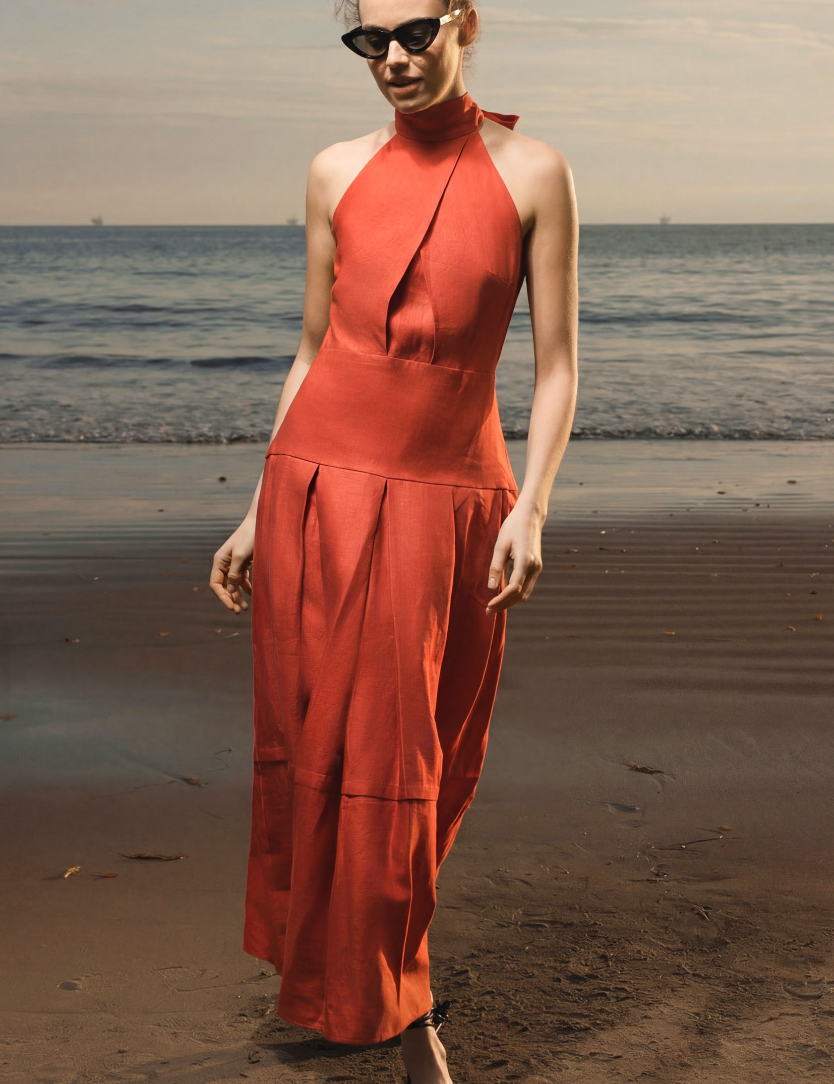 Nysa Dress - Poppy Linen - Heidi Merrick