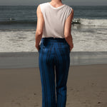 Serge Pant - Blue Moroccan Stripe - Heidi Merrick