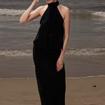 Geometry Skirt - Black Silk Noil - Heidi Merrick