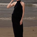 Geometry Skirt - Black Silk Noil - Heidi Merrick
