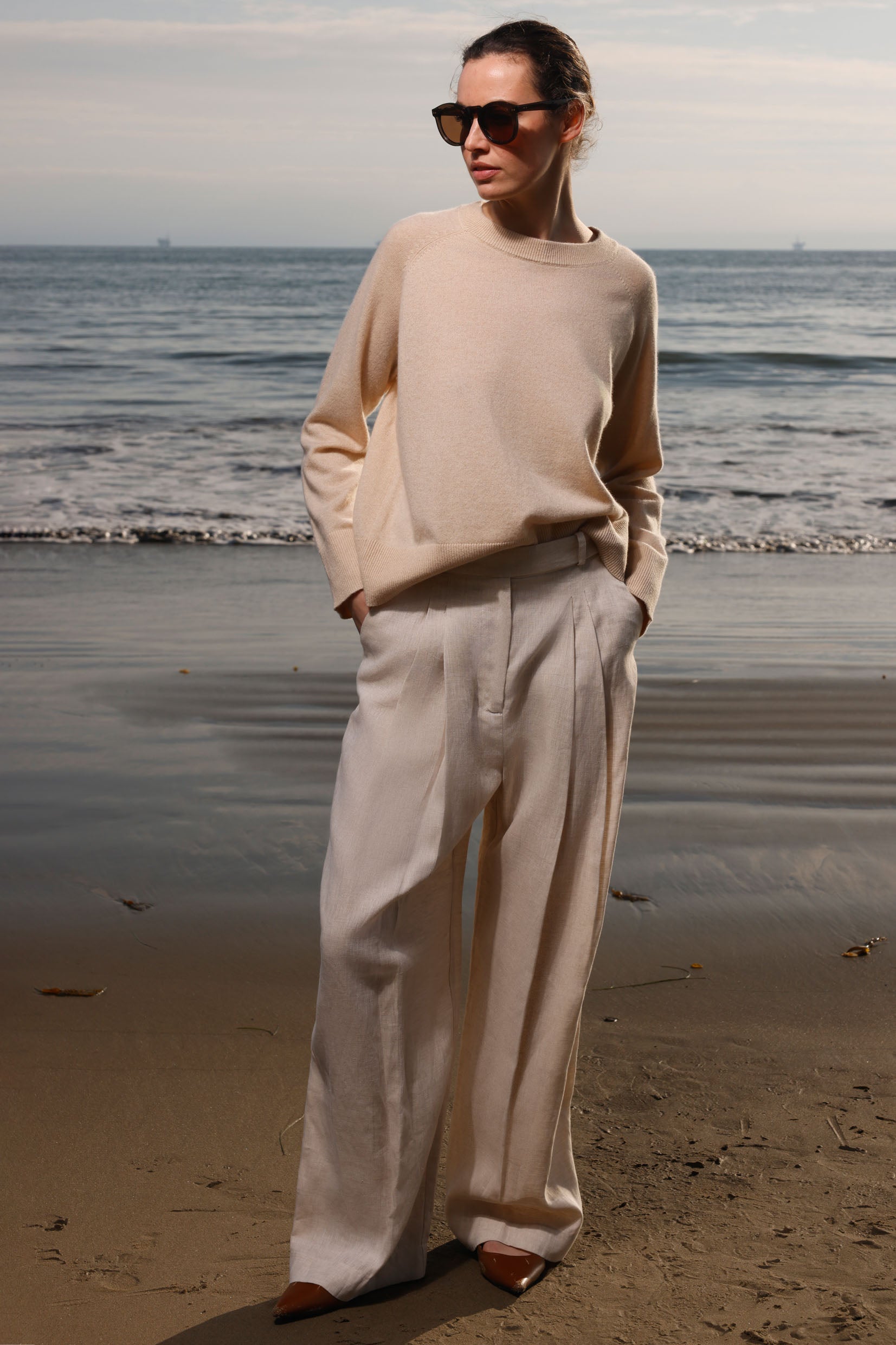 Chaplin Pant - Natural Linen - Heidi Merrick