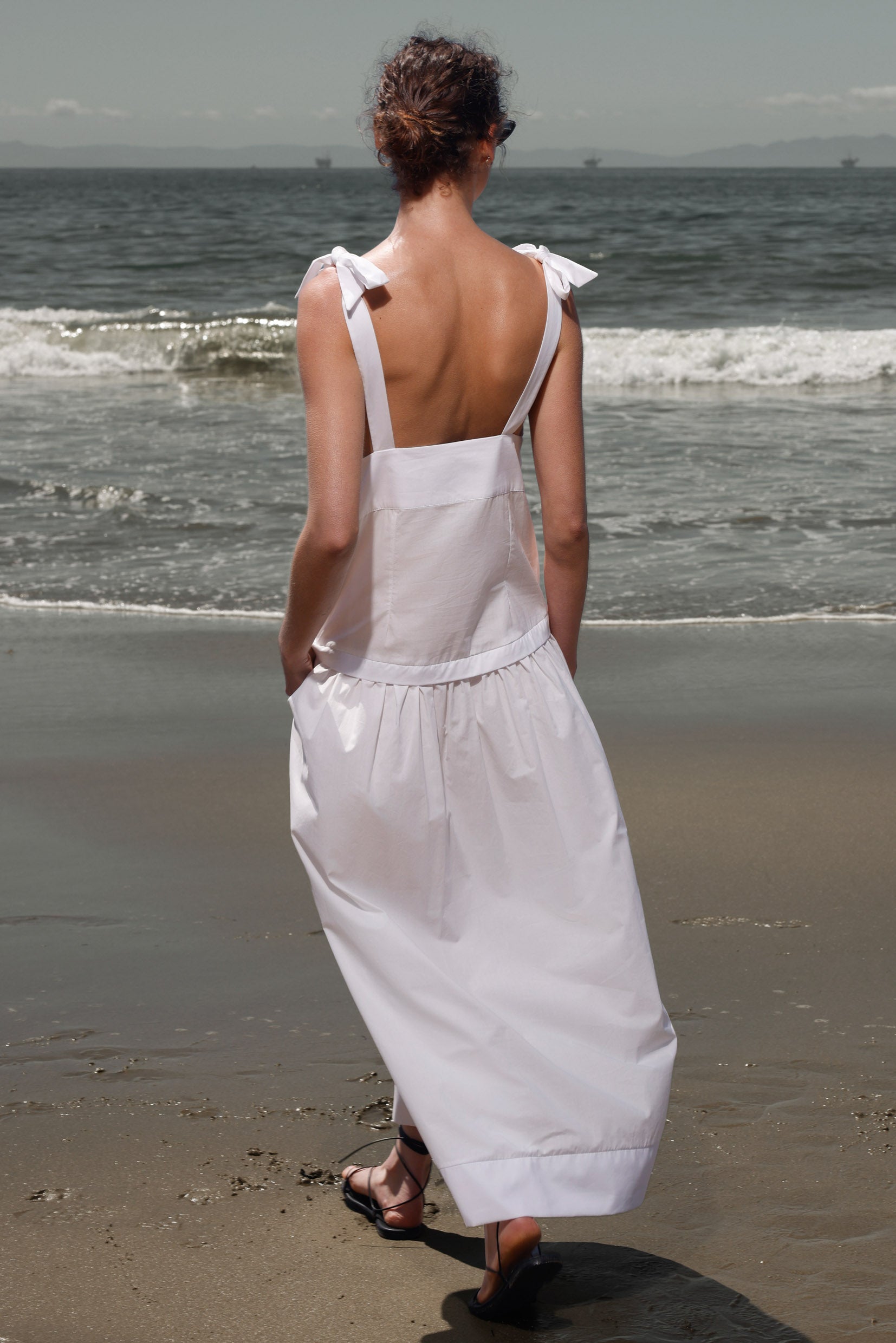 Ballerine Dress - White Shirting - Heidi Merrick