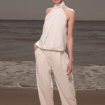 Baptiste Pant - Ivory Silk Noil - Heidi Merrick