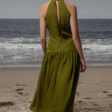 Ava Dress - Frog Tissue Linen - Heidi Merrick