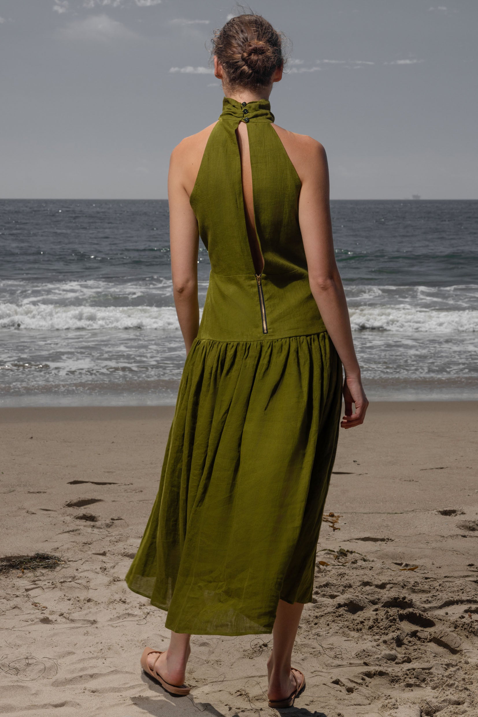 Ava Dress - Frog Tissue Linen - Heidi Merrick