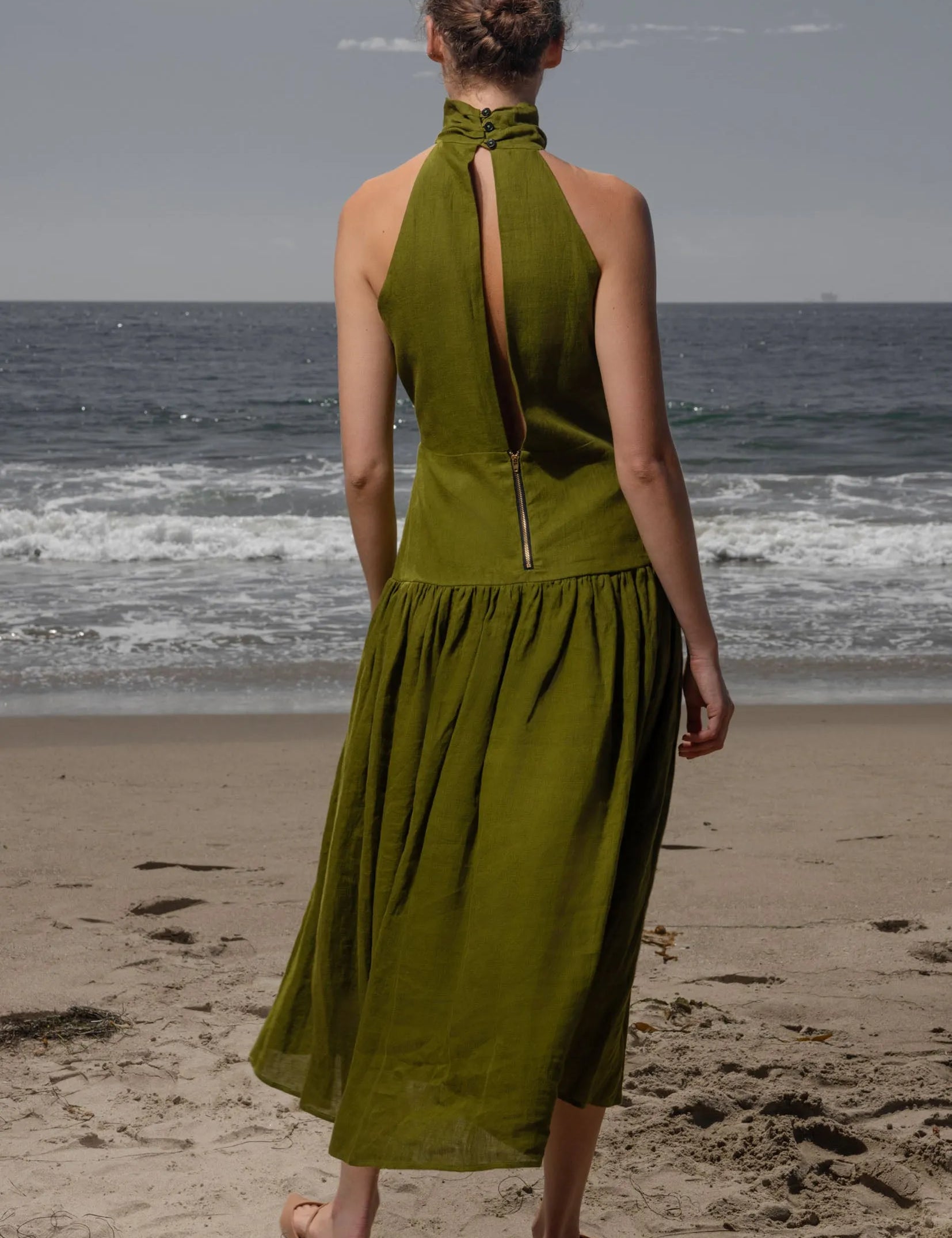 Ava Dress - Frog Tissue Linen - Heidi Merrick