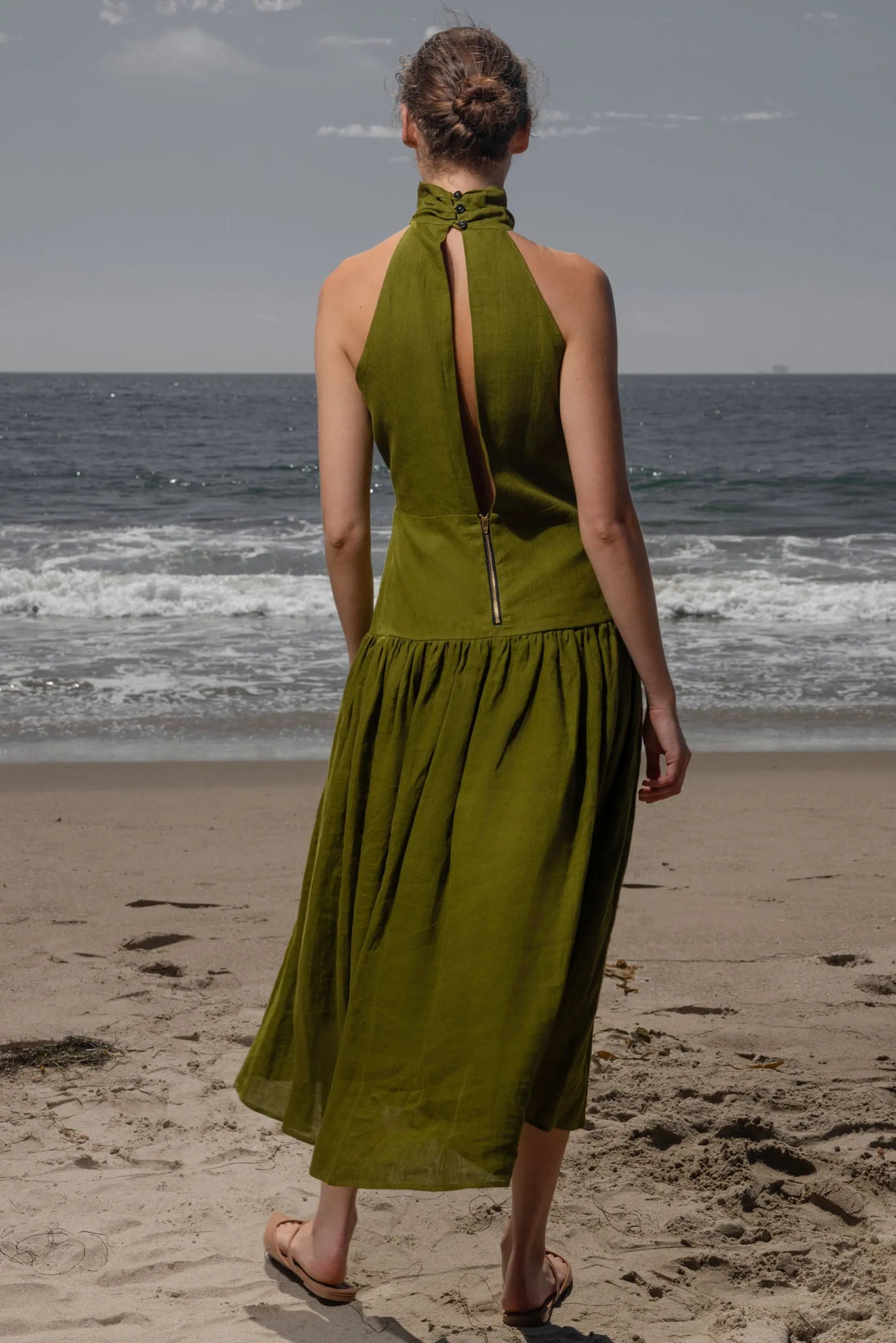 Ava Dress - Frog Tissue Linen - Heidi Merrick