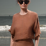 Mojave Top - Clay Tissue Linen - Heidi Merrick