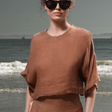 Mojave Top - Clay Tissue Linen - Heidi Merrick