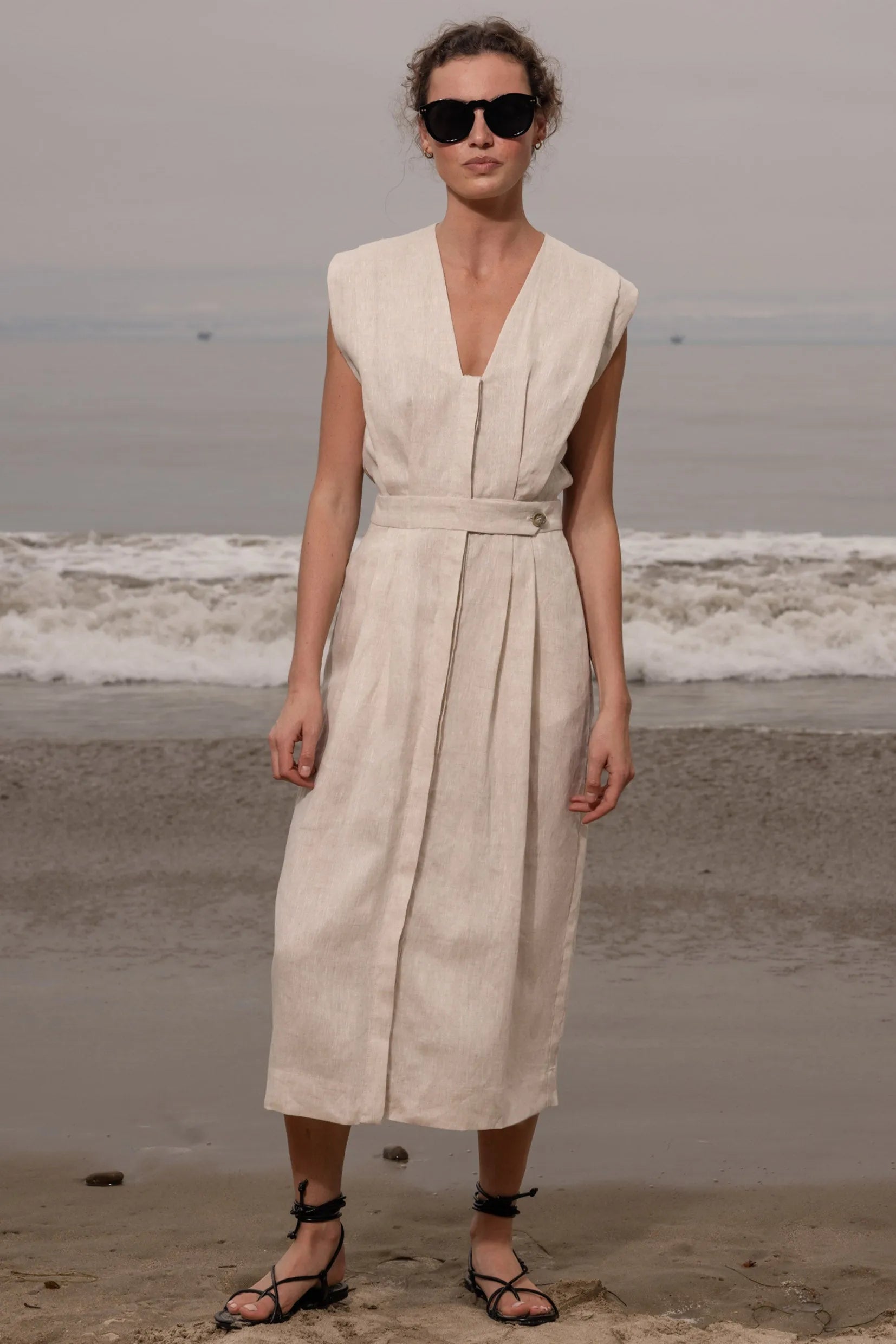 Azadeh Dress - Natural Linen - Heidi Merrick