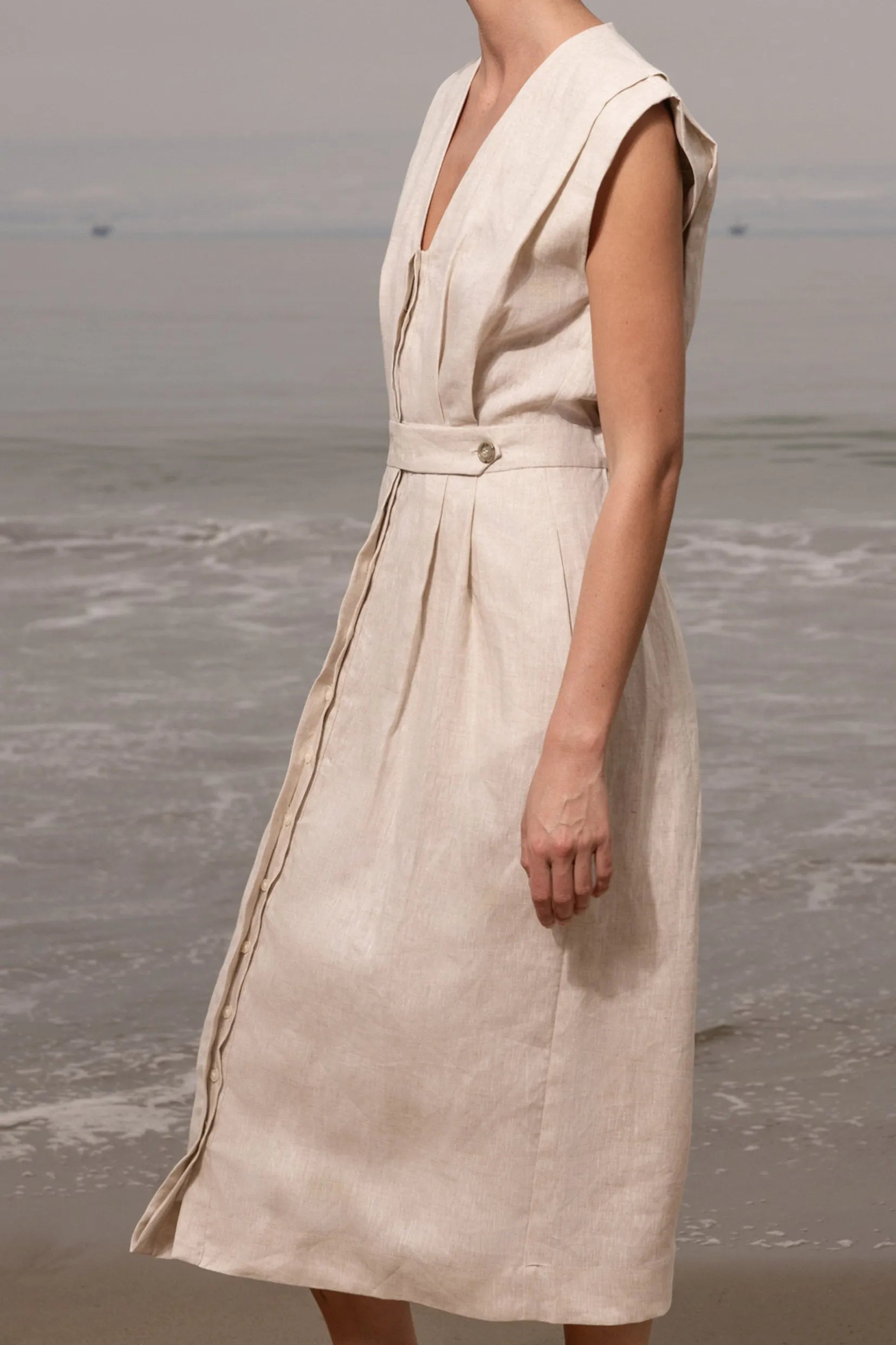 Azadeh Dress - Natural Linen - Heidi Merrick