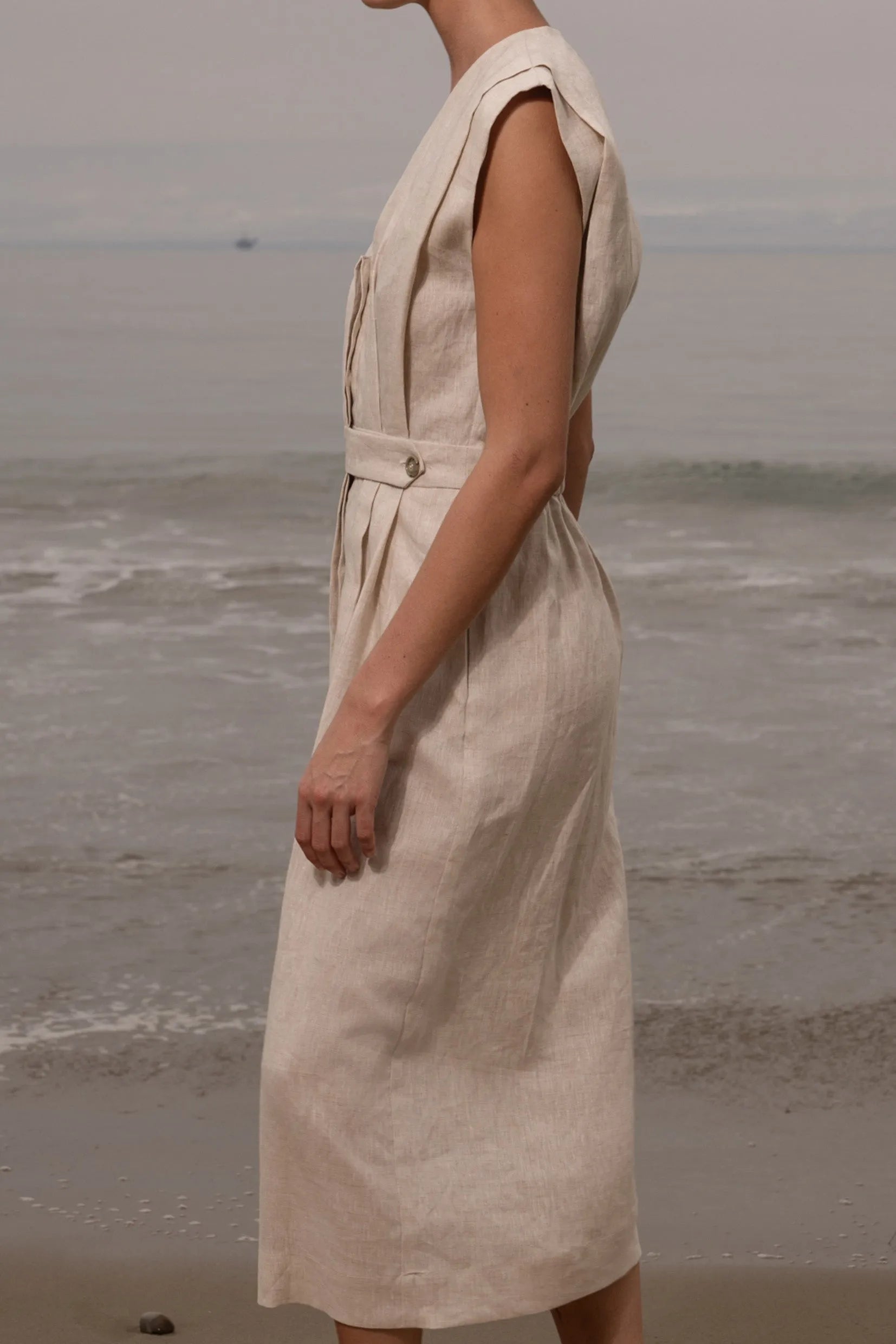 Azadeh Dress - Natural Linen - Heidi Merrick
