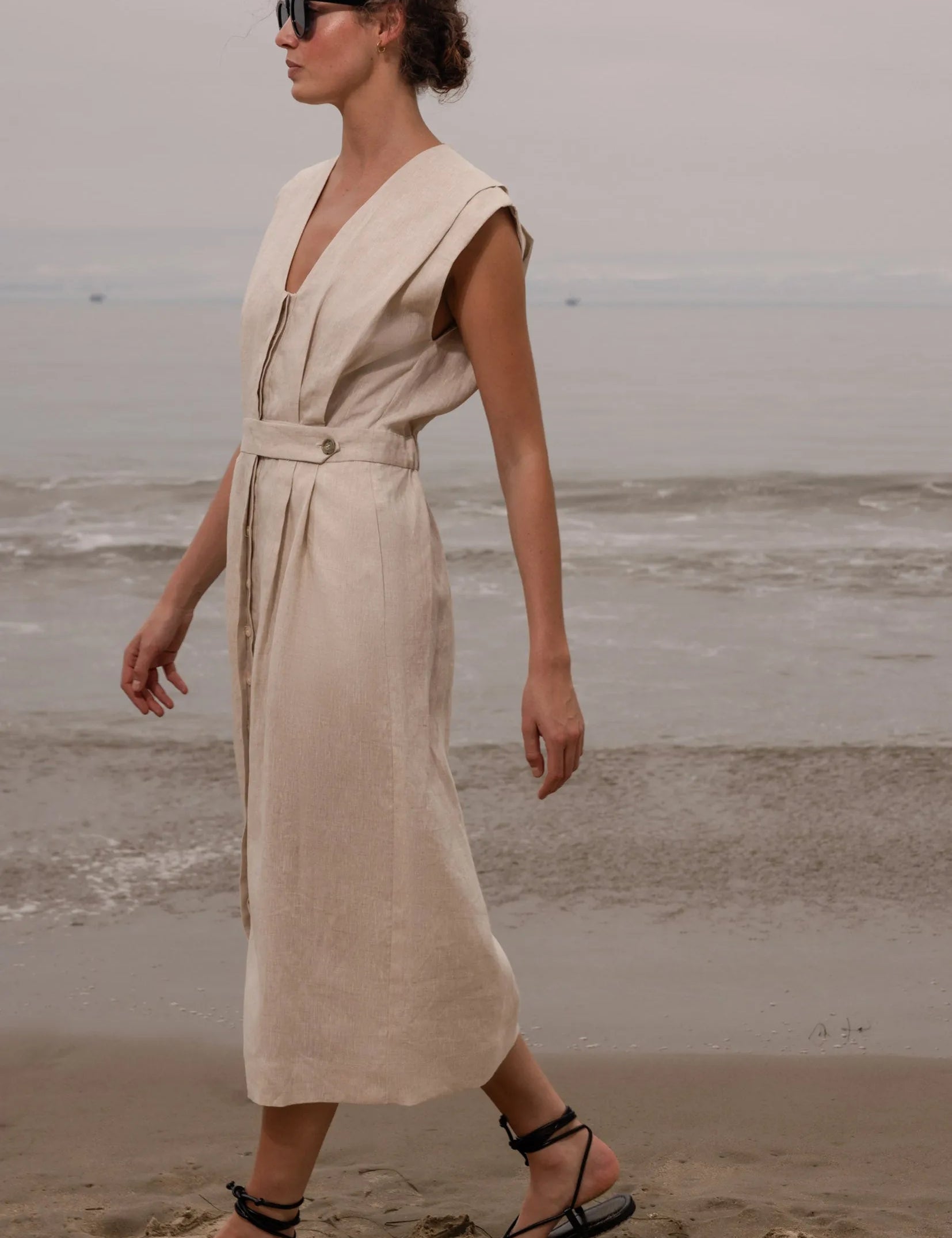 Azadeh Dress - Natural Linen - Heidi Merrick