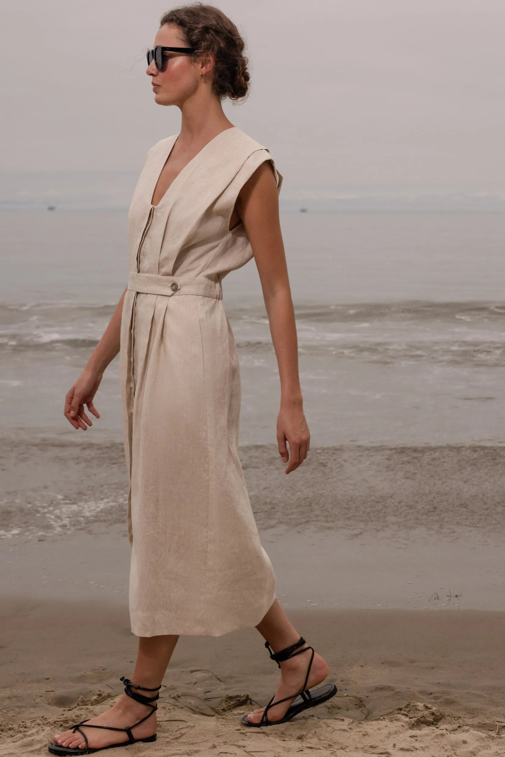 Azadeh Dress - Natural Linen - Heidi Merrick