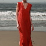 Prose Kaftan - Vermilion Lurex Gauze