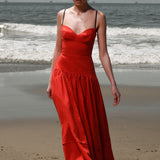 Garden Dress - Vermilion Linen