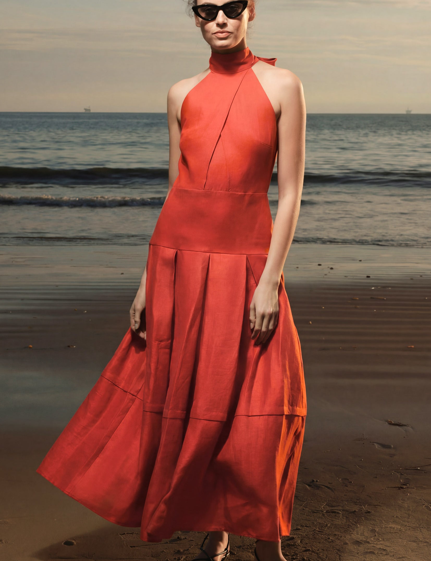 Nysa Dress - Poppy Linen - Heidi Merrick