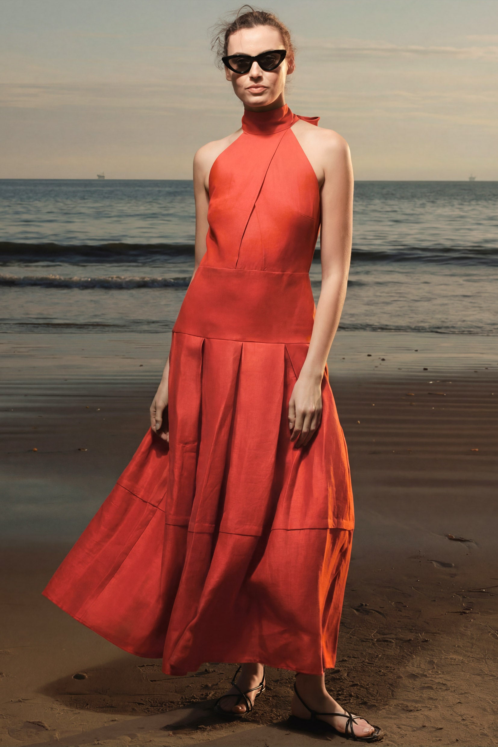 Nysa Dress - Poppy Linen - Heidi Merrick