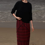 Geometry Skirt - Burgundy Moroccan Stripe - Heidi Merrick