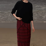 Geometry Skirt - Burgundy Moroccan Stripe - Heidi Merrick
