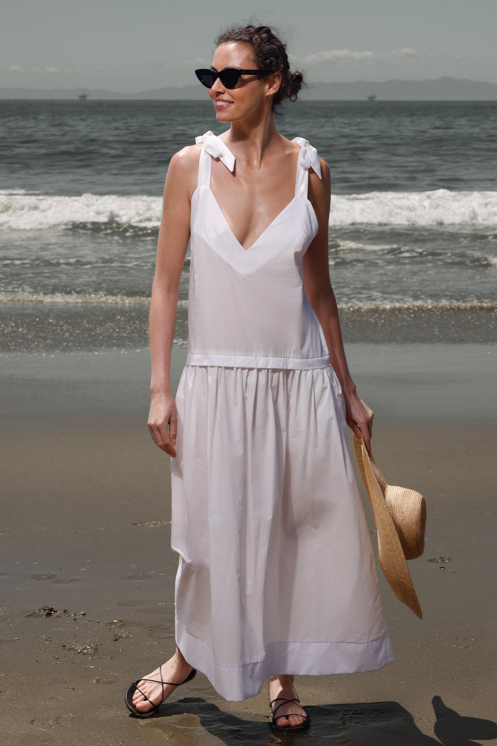 Ballerine Dress - White Shirting - Heidi Merrick