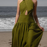 Ava Dress - Frog Tissue Linen - Heidi Merrick