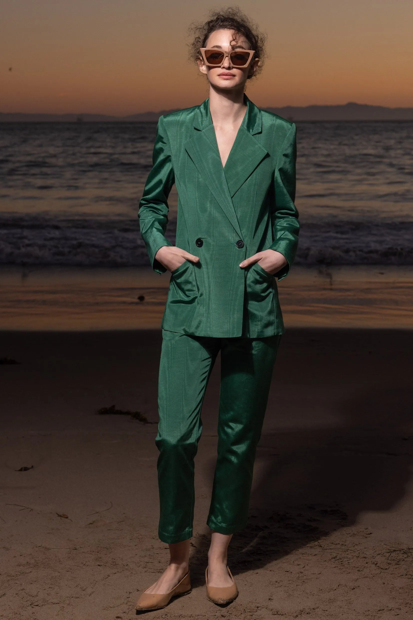 Mars Blazer - Green Moire - Heidi Merrick