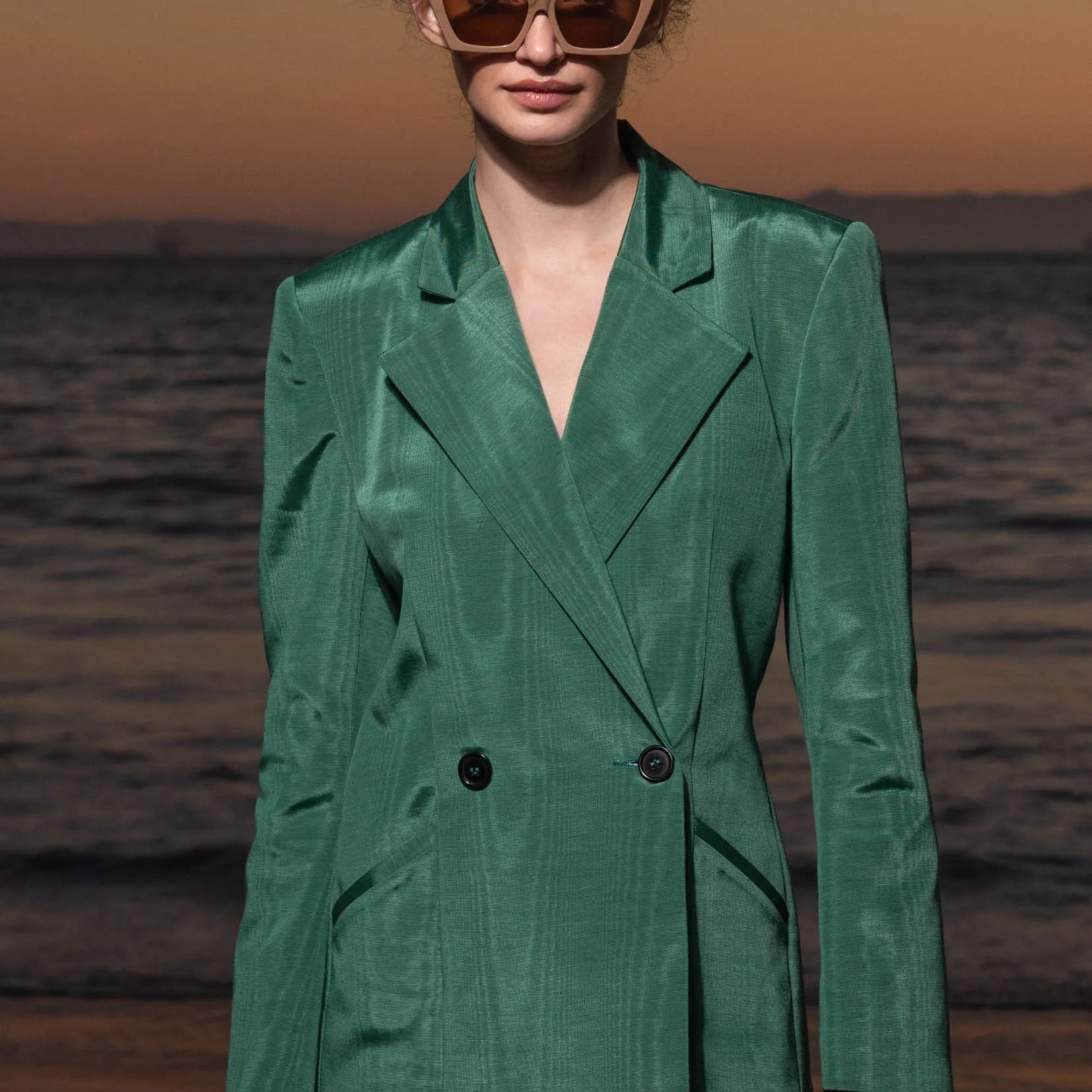 Mars Blazer - Green Moire - Heidi Merrick