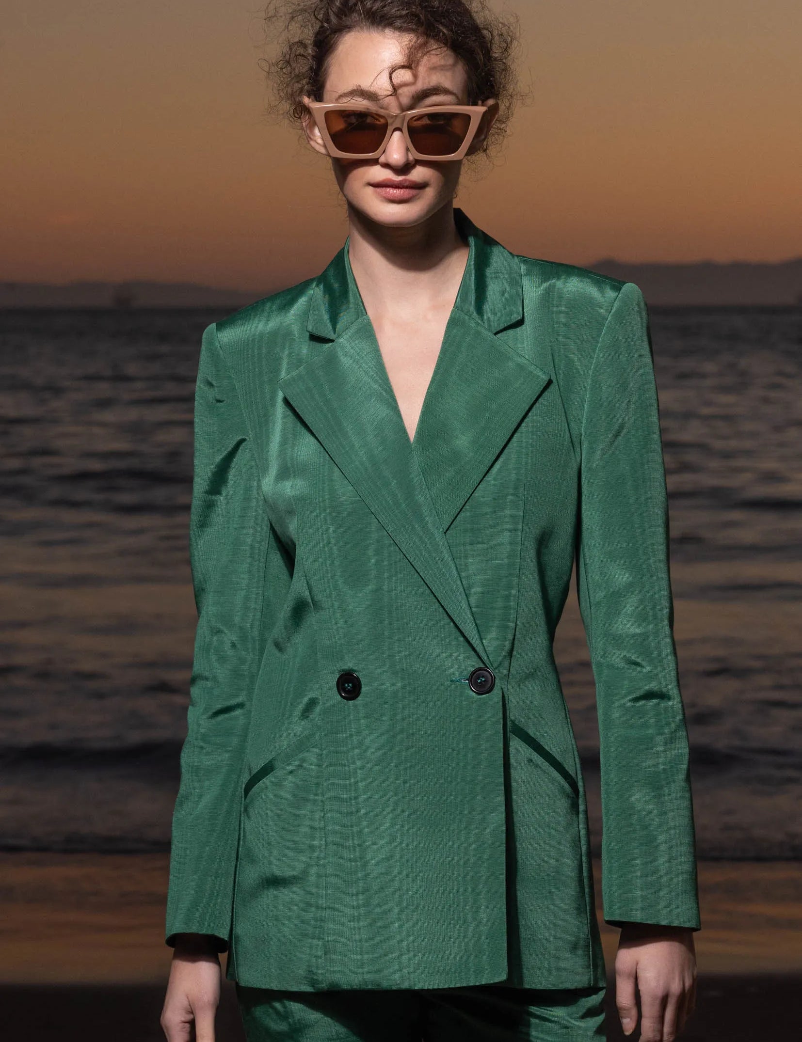 Mars Blazer - Green Moire - Heidi Merrick