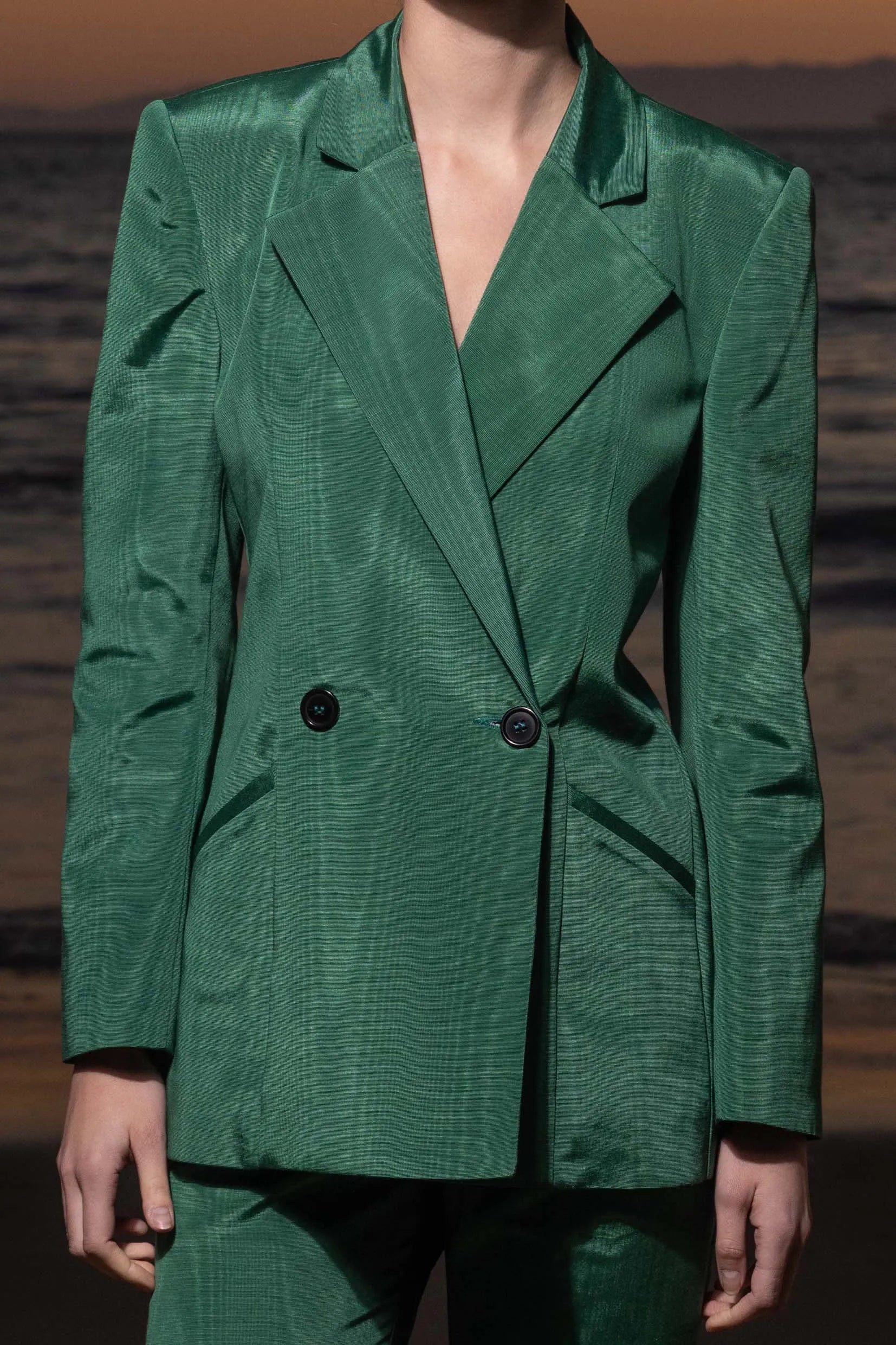 Mars Blazer - Green Moire - Heidi Merrick