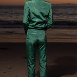 Bruno Pant - Green Moire - Heidi Merrick