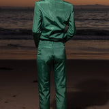 Bruno Pant - Green Moire - Heidi Merrick