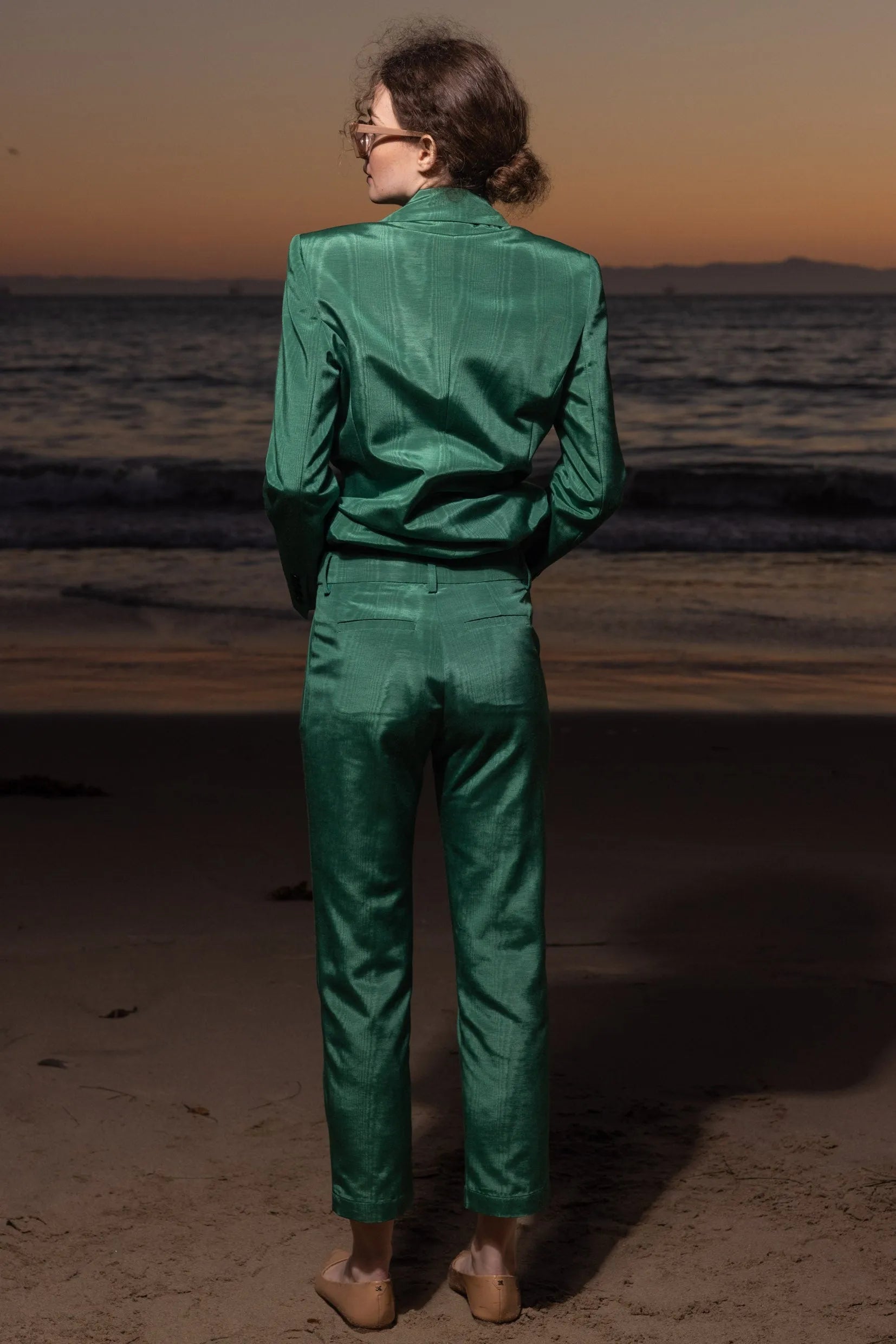 Bruno Pant - Green Moire - Heidi Merrick