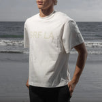 SRF LA Mustache Tee - Antique Cream on White - Heidi Merrick