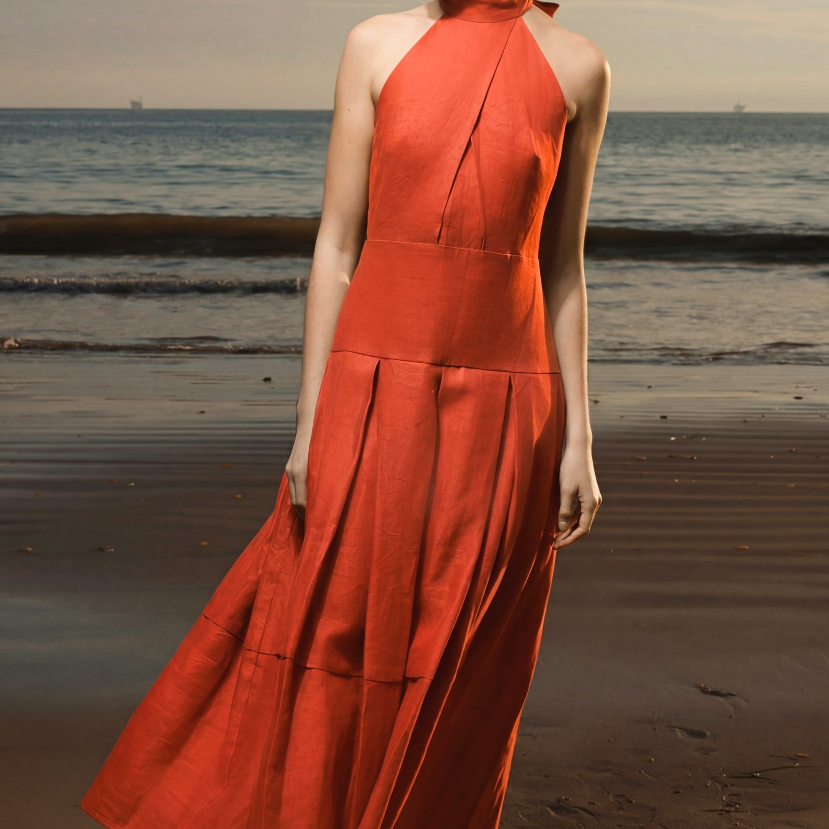 Nysa Dress - Poppy Linen - Heidi Merrick