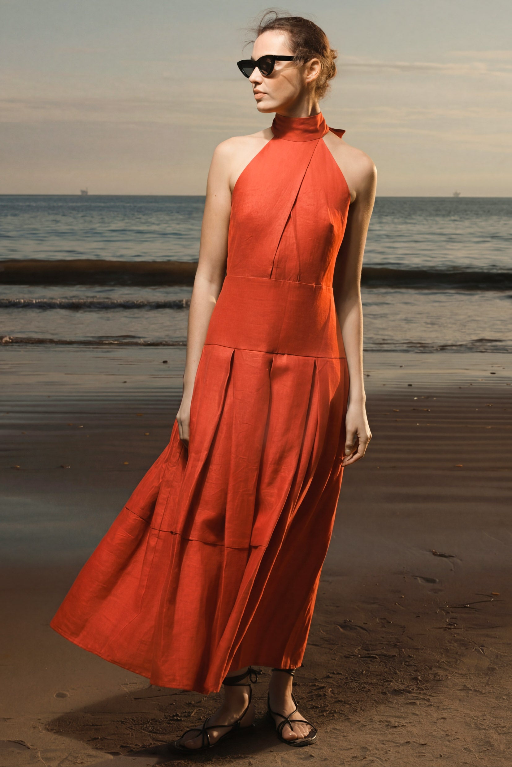 Nysa Dress - Poppy Linen - Heidi Merrick