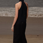 Geometry Skirt - Black Silk Noil - Heidi Merrick