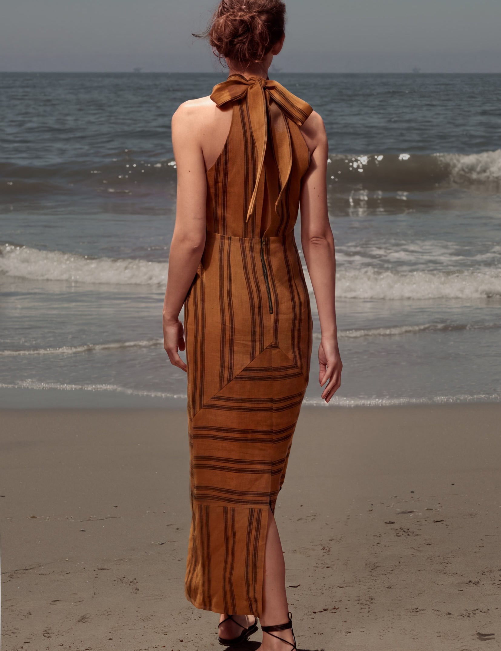 Aurora Dress - Golden Moroccan Stripe - Heidi Merrick