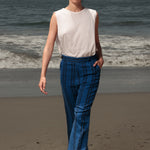 Serge Pant - Blue Moroccan Stripe - Heidi Merrick