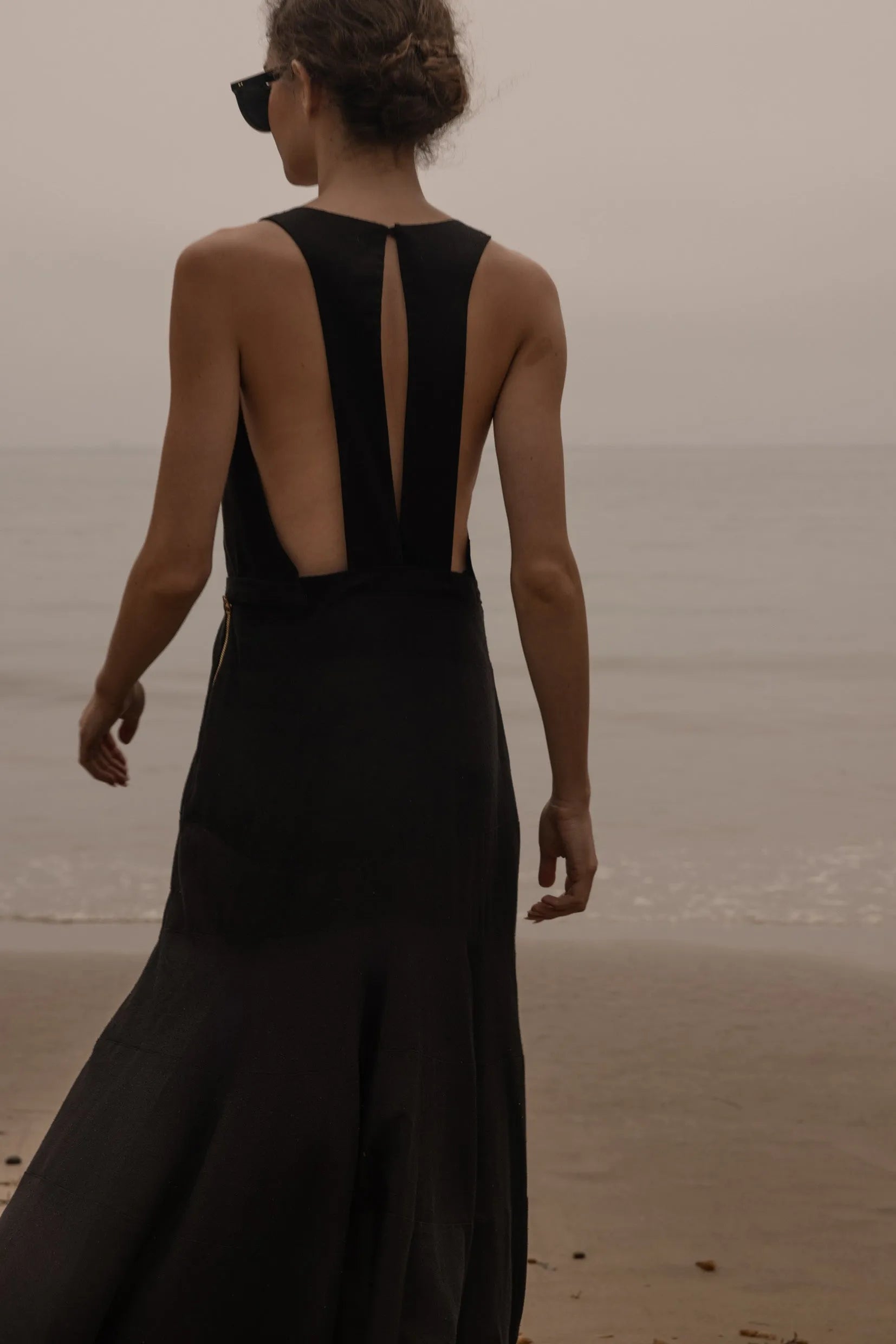 Windsor Gown - Noir Silk Noil Heidi Merrick Windsor Gown - Noir Silk Noil Heidi Merrick