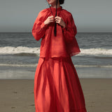 Verse Top - Vermilion Tissue Linen - Heidi Merrick